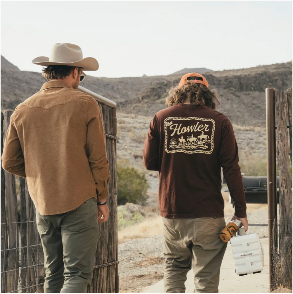 Howler Bros M LS Howler Posse Tee MAHOGANY
