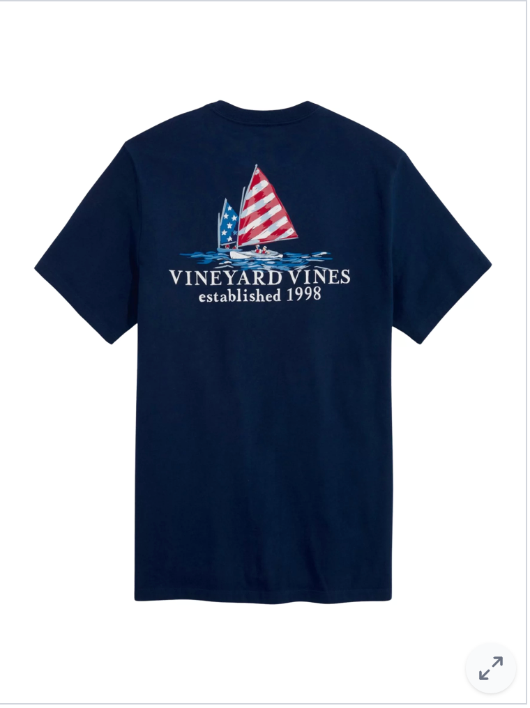 Vineyard Vines M SS Afternoon Sailin America BLUE