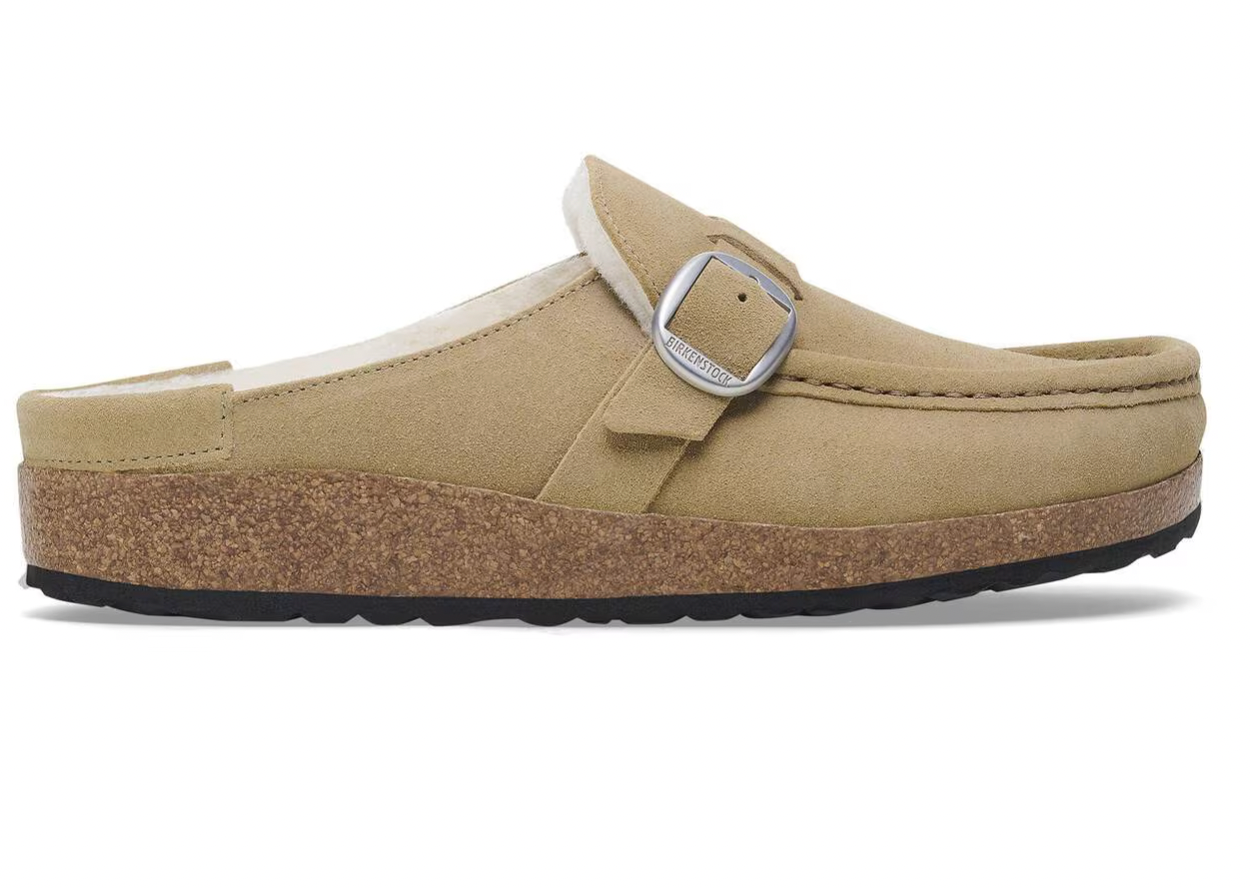 Birkenstock W Buckley Shearling Suede Leather TAUPE - NARROW