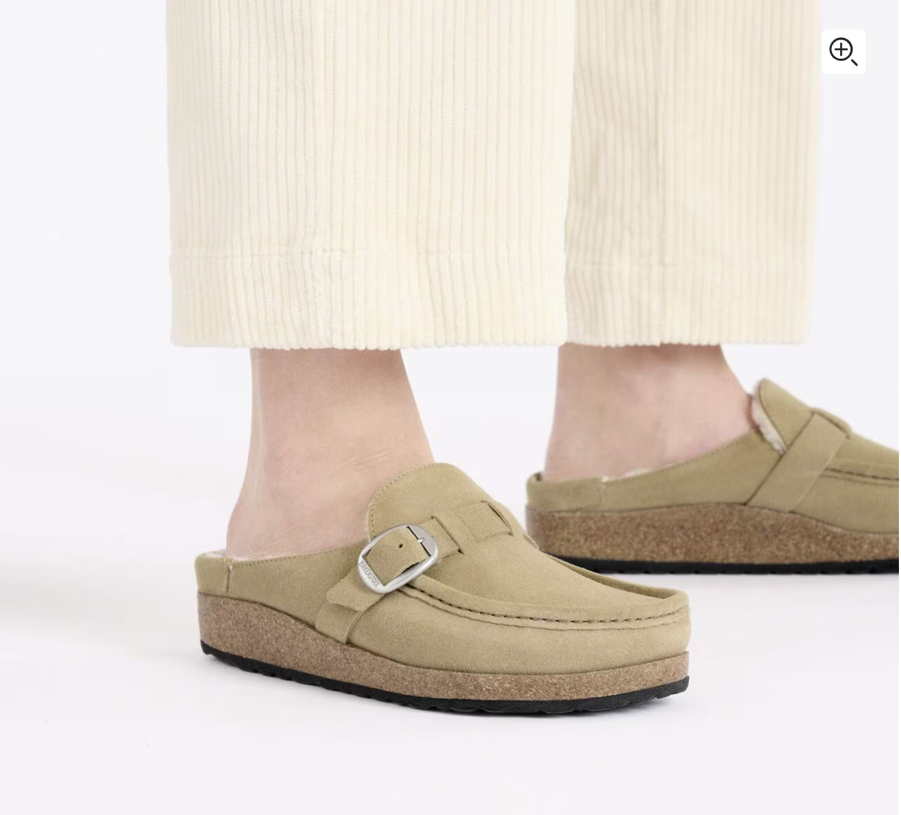 Birkenstock W Buckley Shearling Suede Leather TAUPE - NARROW