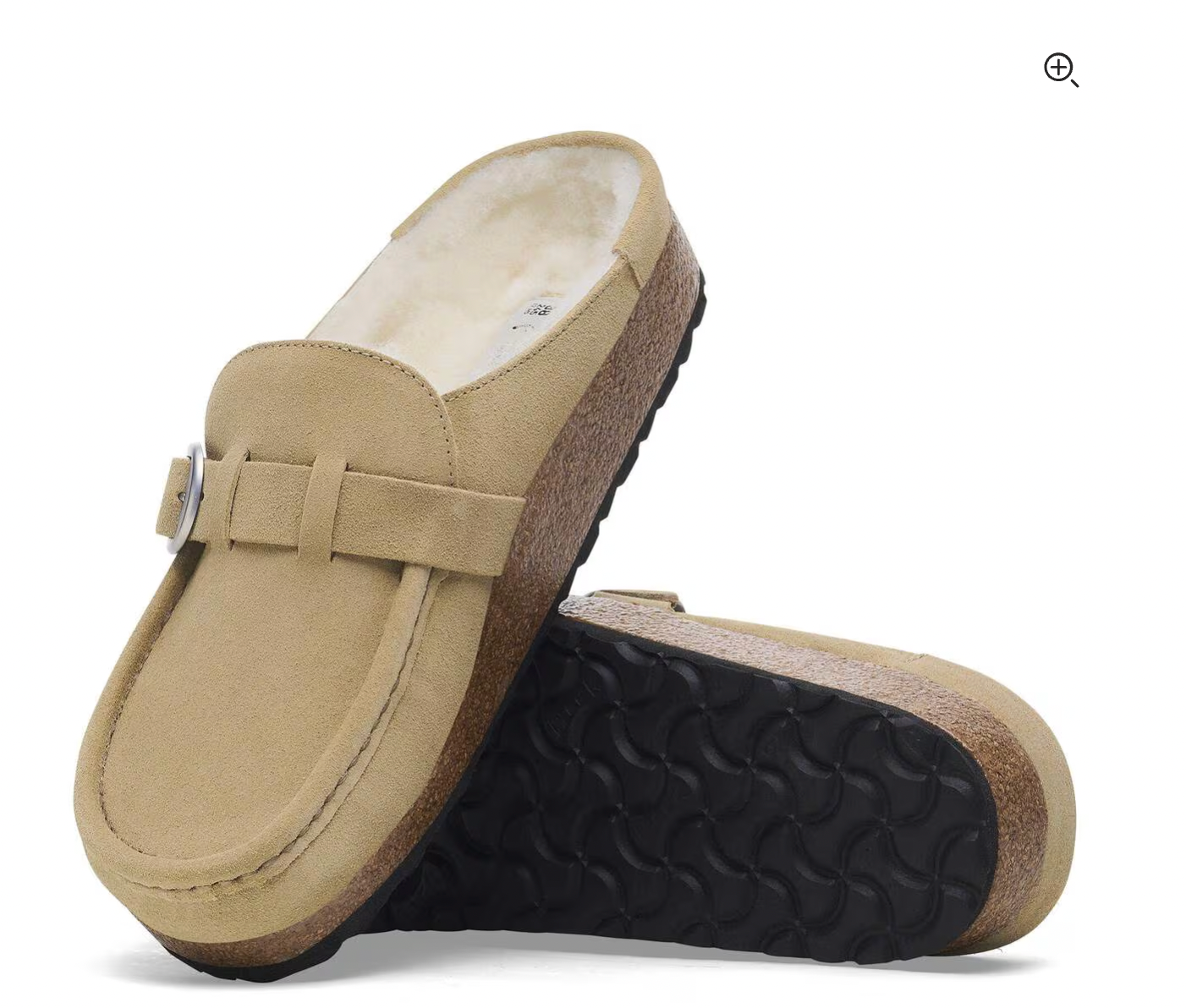 Birkenstock W Buckley Shearling Suede Leather TAUPE - NARROW