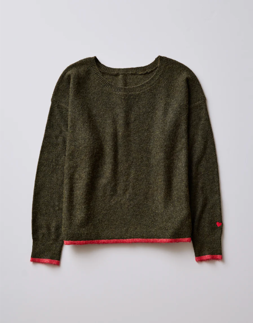 Carve Designs W Drue Fuzzy Sweater FIR / POINSETTIA