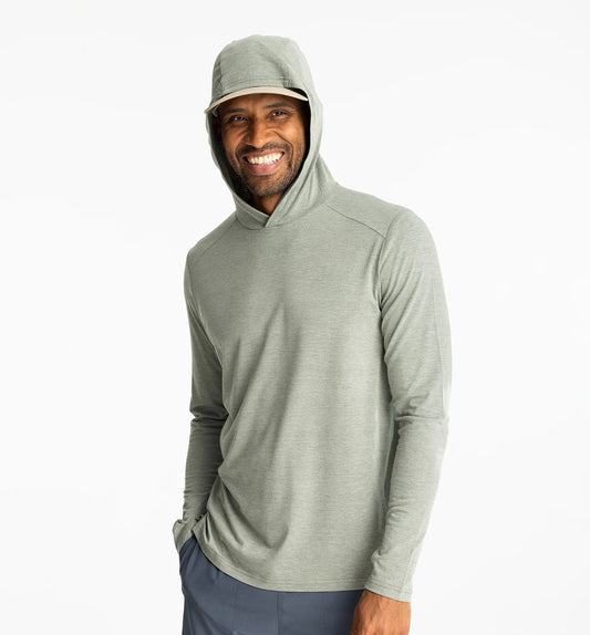 Free Fly M Bamboo Shade Hoodie HEATHER AGAVE GREEN