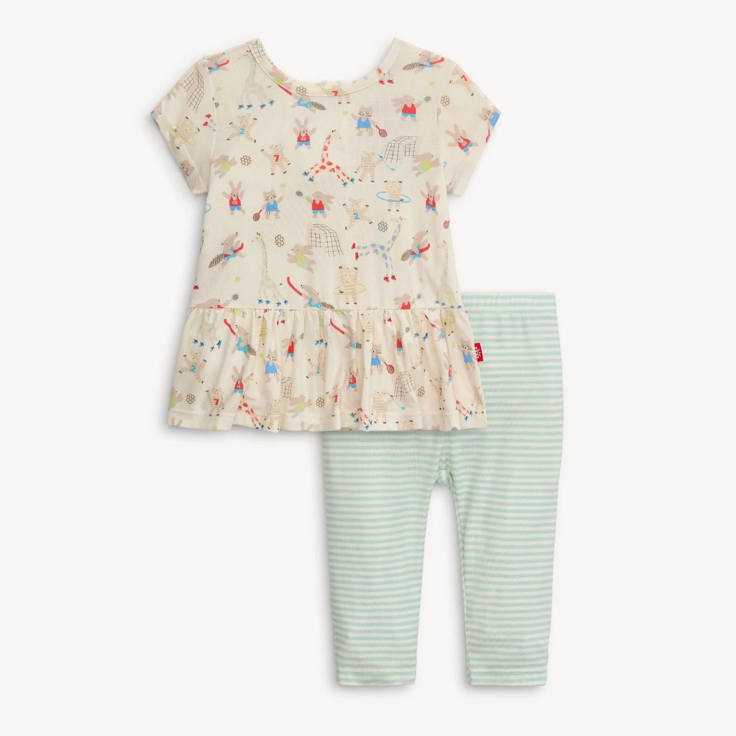 Magnetic Me Modal SS Peplum Set FURRY FIELD DAY