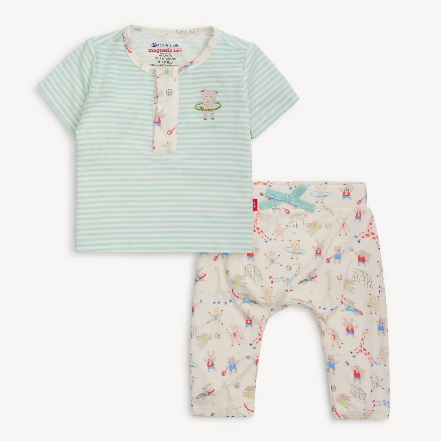 Magnetic Me Modal Henley Top+Pant Set FURRY FIELD DAY