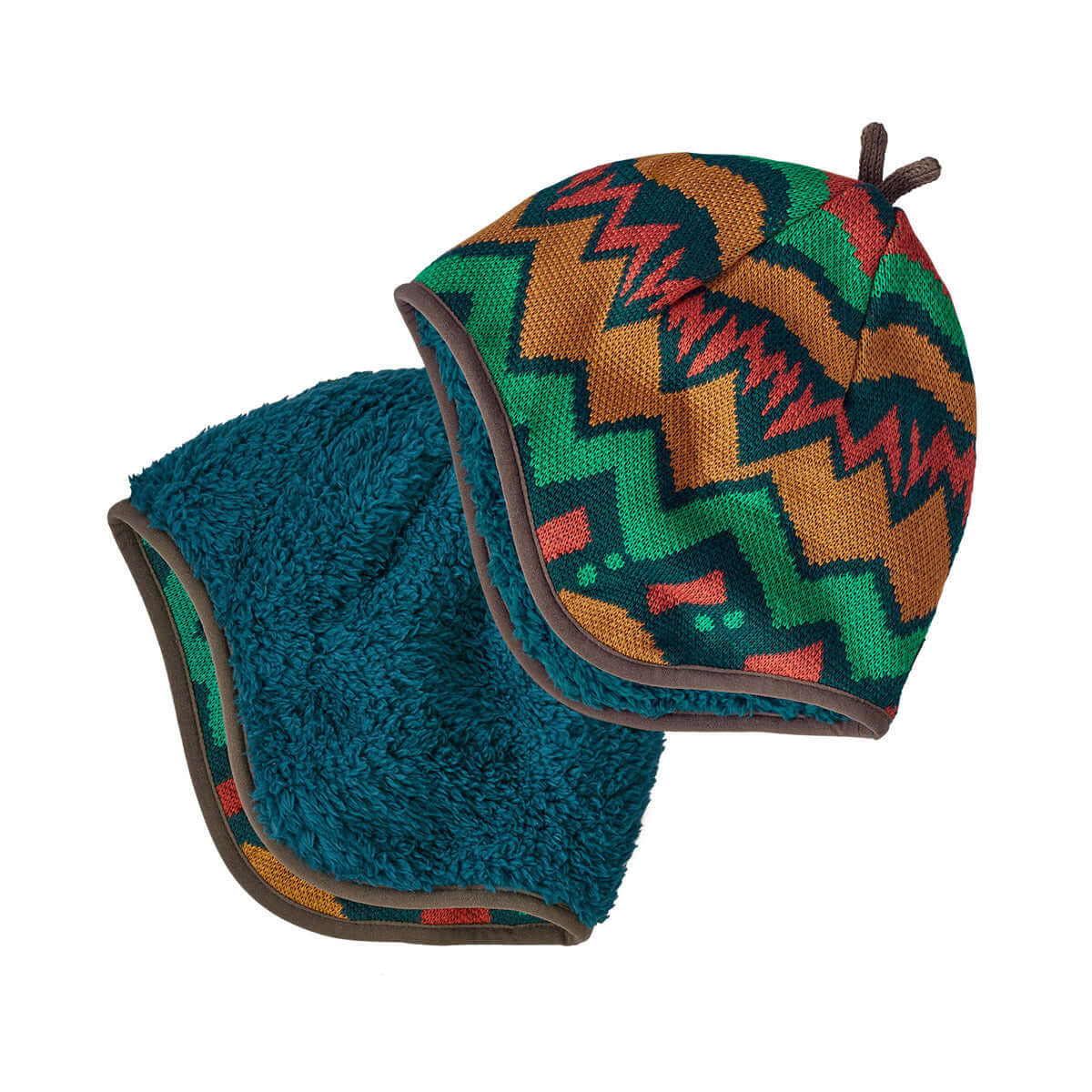 Patagonia Baby Reversible Beanie Lofoten Geo Knit Small NETTLE GREEN