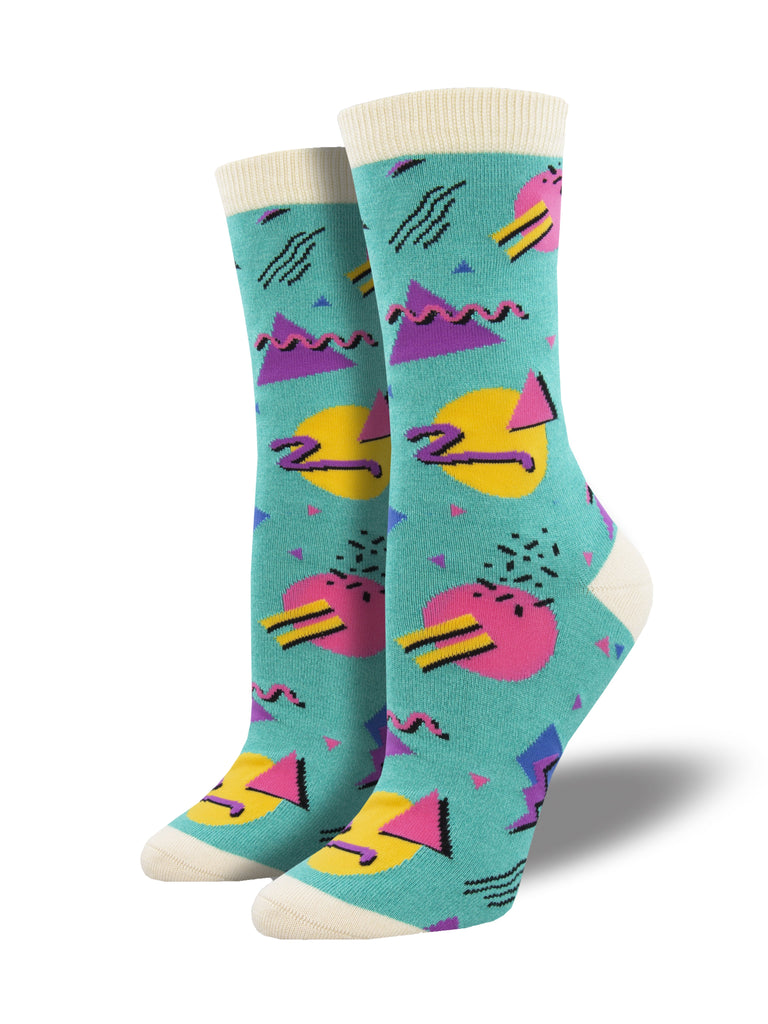 Socksmith W Bamboo Crew 90's Vibes TEAL