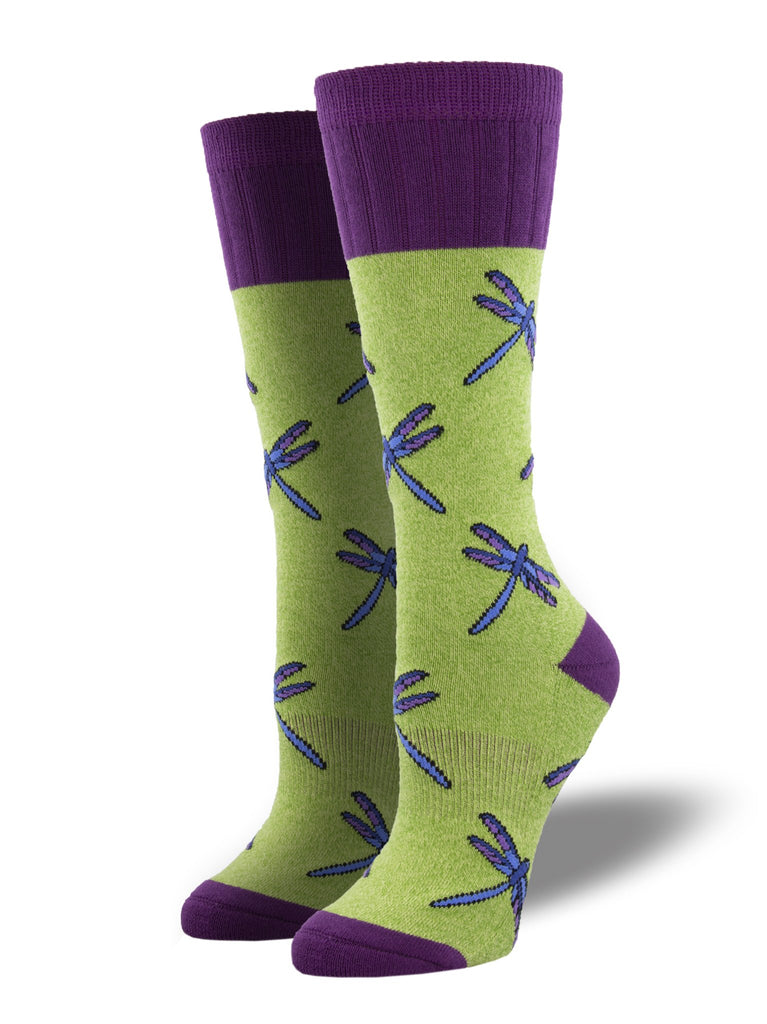 Socksmith W Outland Dragonfies GREEN