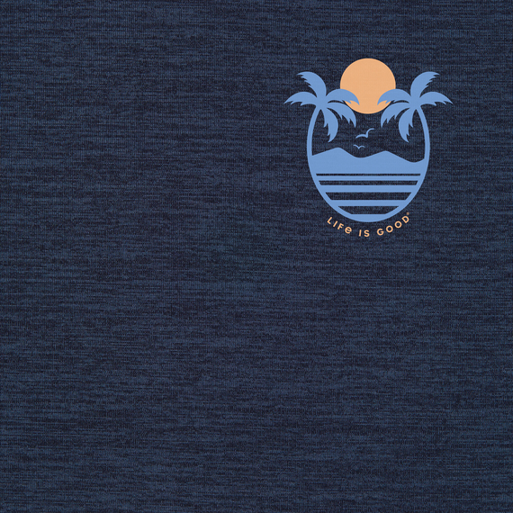 Life is Good W LS Hooded Sun Crusher Small Palms DARKEST BLUE