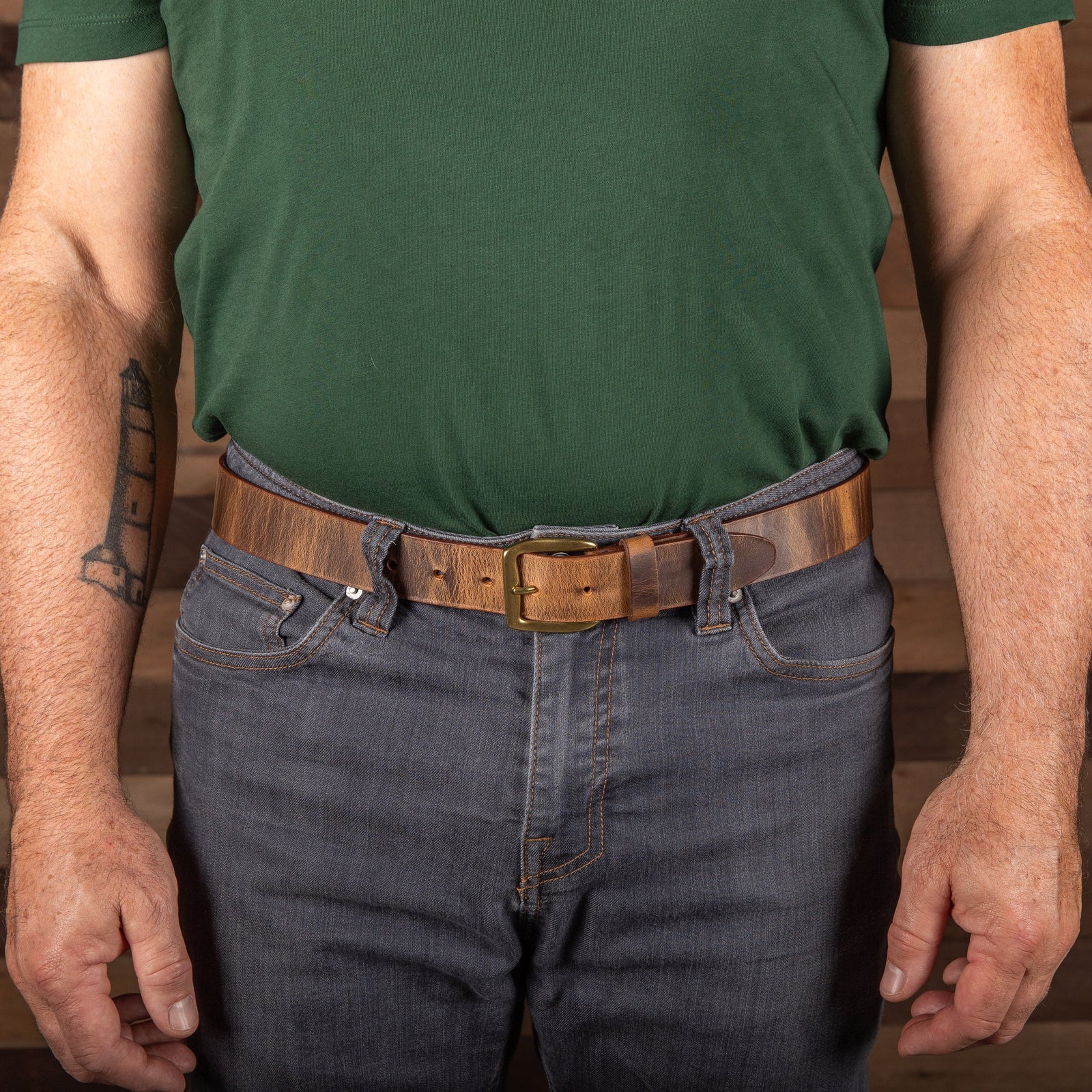 Belted Cow Folklore Distressed Leather Belt BROWN