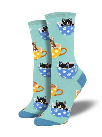 Socksmith W Cat-Feinated SKY BLUE