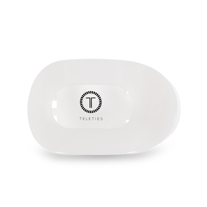 Teleties Medium Flat Round Hair Clip COCONUT WHITE