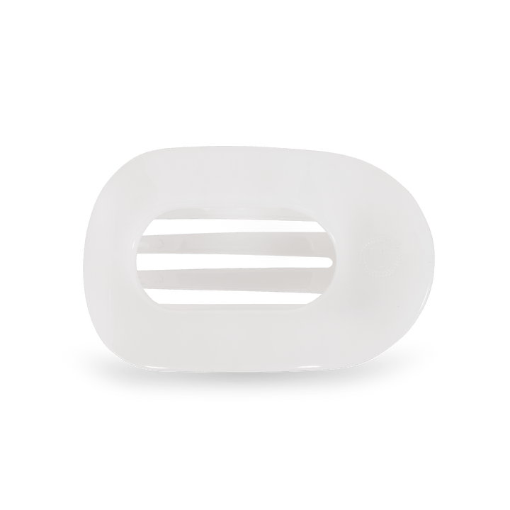 Teleties Medium Flat Round Hair Clip COCONUT WHITE