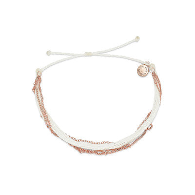 Pura Vida Rose At Sea Chain Anklet WHITE
