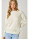 Mystree W Floral Flocked Sweater IVORY/OAT