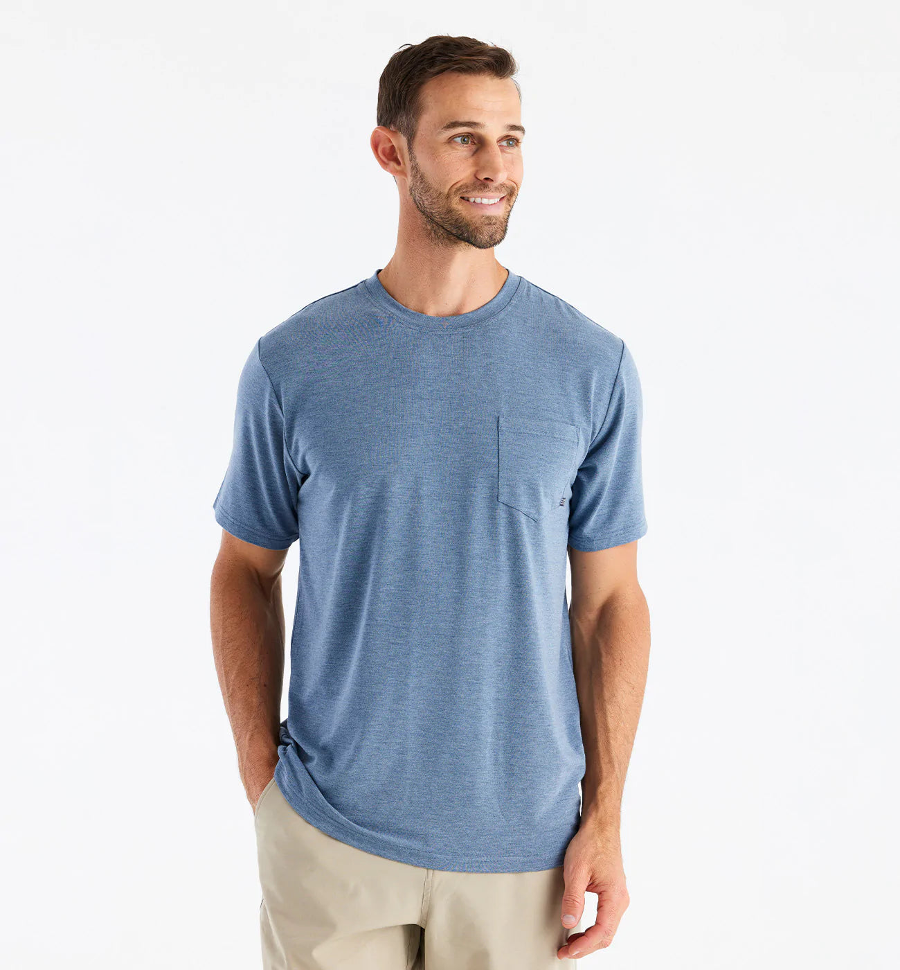 Free Fly M Flex Pocket Tee HEATHER DEEPWATER