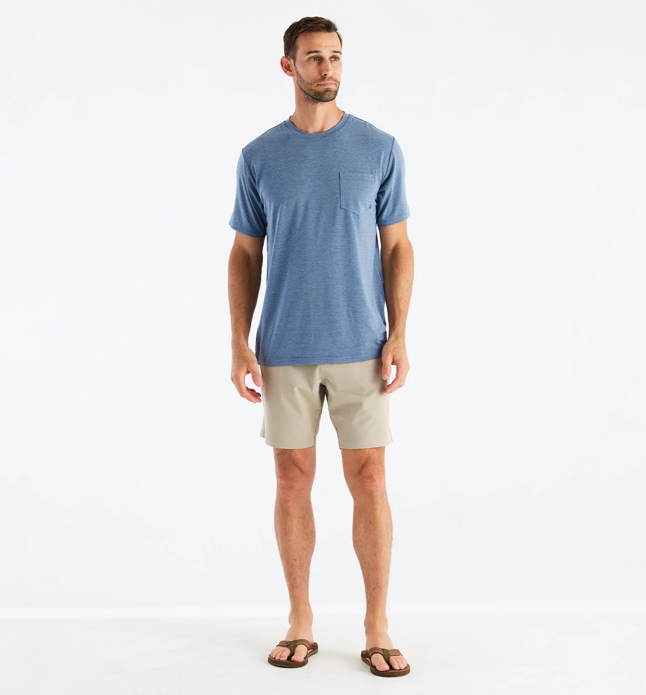 Free Fly M Flex Pocket Tee HEATHER DEEPWATER