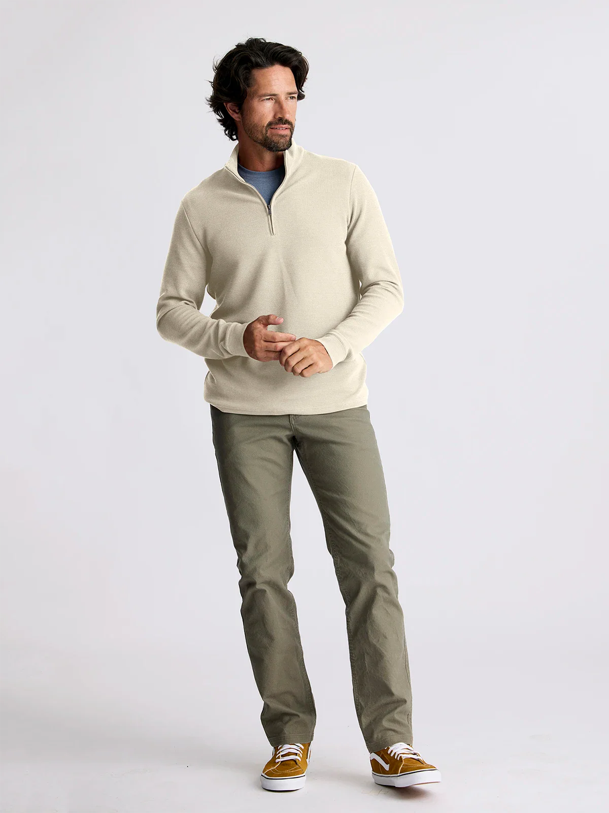 Free Fly M Waffle 1/4 Zip SANDSTONE
