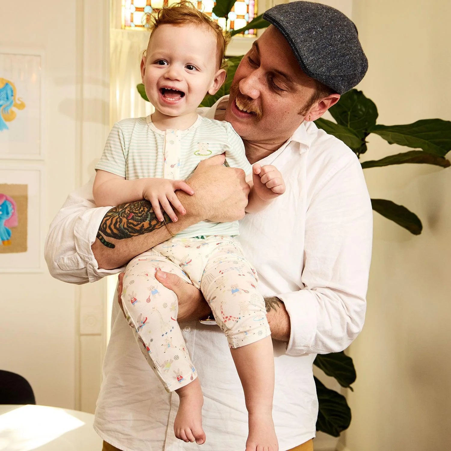 Magnetic Me Modal Henley Top+Pant Set FURRY FIELD DAY