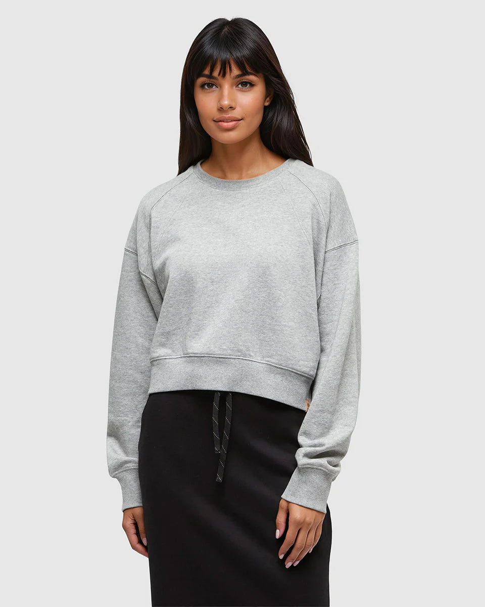 tentree W Bluffs Cropped Crew HARBOUR GREY