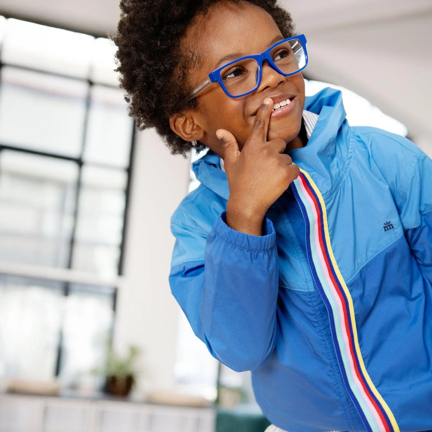 Magnetic Me Nylon Windbreaker BLUE COLORBLOCK