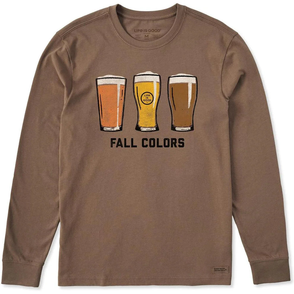 Life is Good M LS Crusher Fall Colors Beer Tee MUSHROOM BROWN