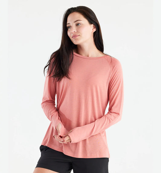 Free Fly W Bamboo Lightweight Long Sleeve BRIGHT CLAY
