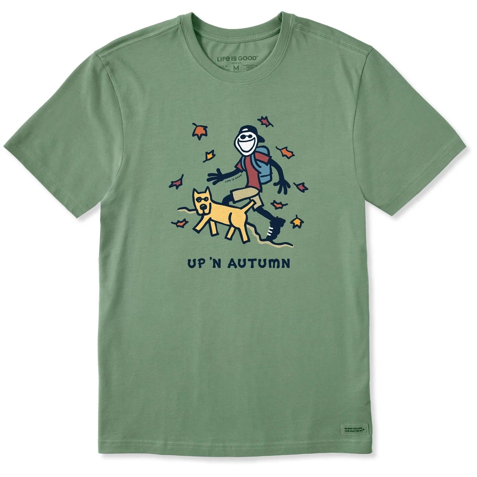 Life is M SS Crusher Tee Jake & Rocket Up 'n Autumn GRANITE GREEN