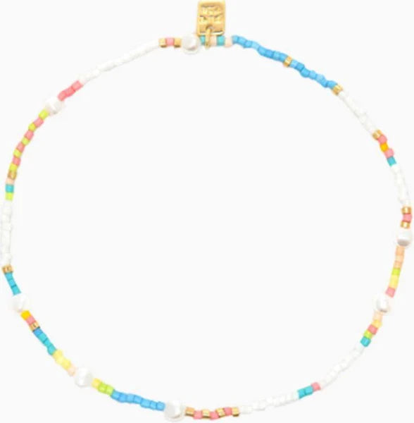 Pura Vida Mixed Seed Bead Stretch Anklet SOLANA