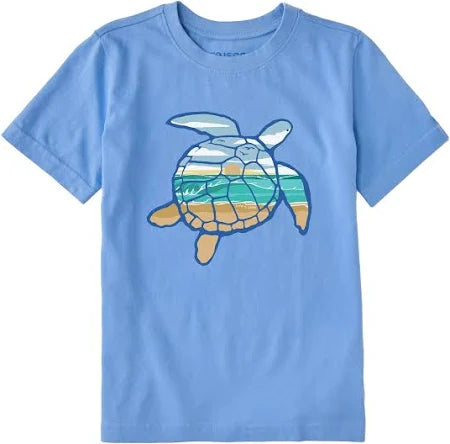 Life is Good Kids SS Crusher Micro Macro Sea Turtle CORNFLOWER BLUE