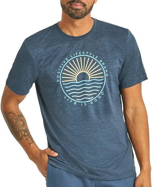 Life is Good M SS Sun Crusher Clean Positive Lifestyle Tee DK BLUE