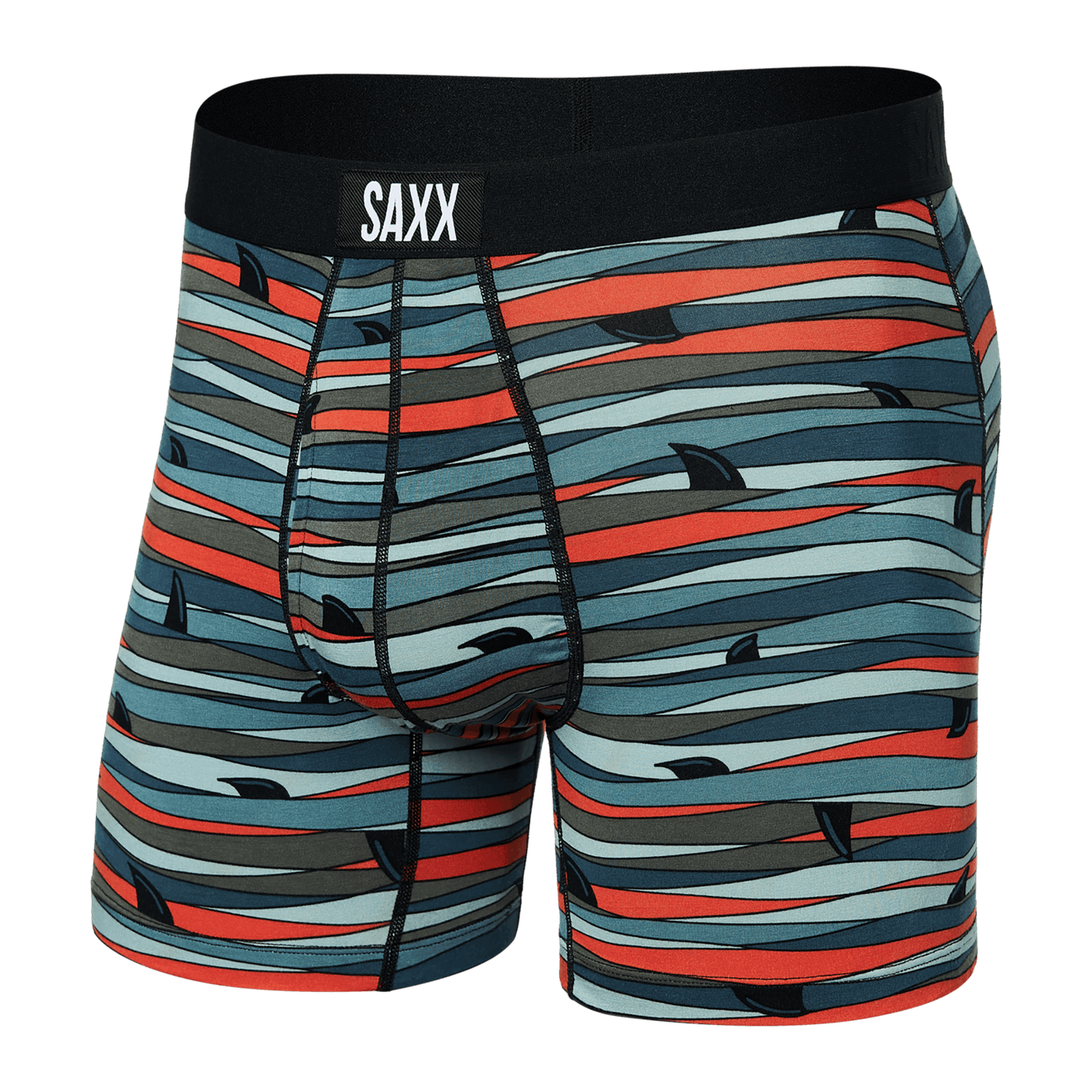 SAXX M Ultra Super Soft Boxer Brief FINS BLUE MULTI