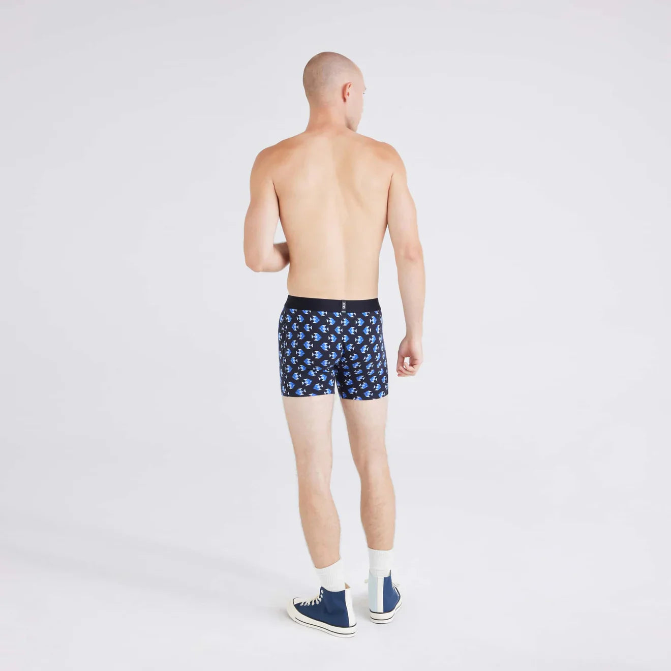 SAXX M DropTemp Boxer Cooling Mesh AQUATIC CHECK BLACK