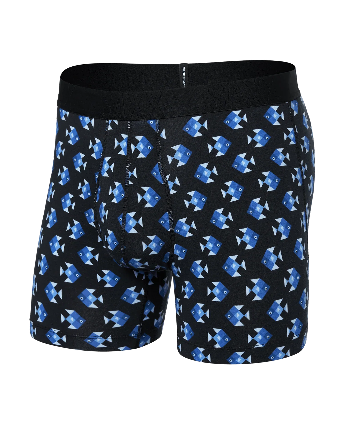 SAXX M DropTemp Boxer Cooling Mesh AQUATIC CHECK BLACK
