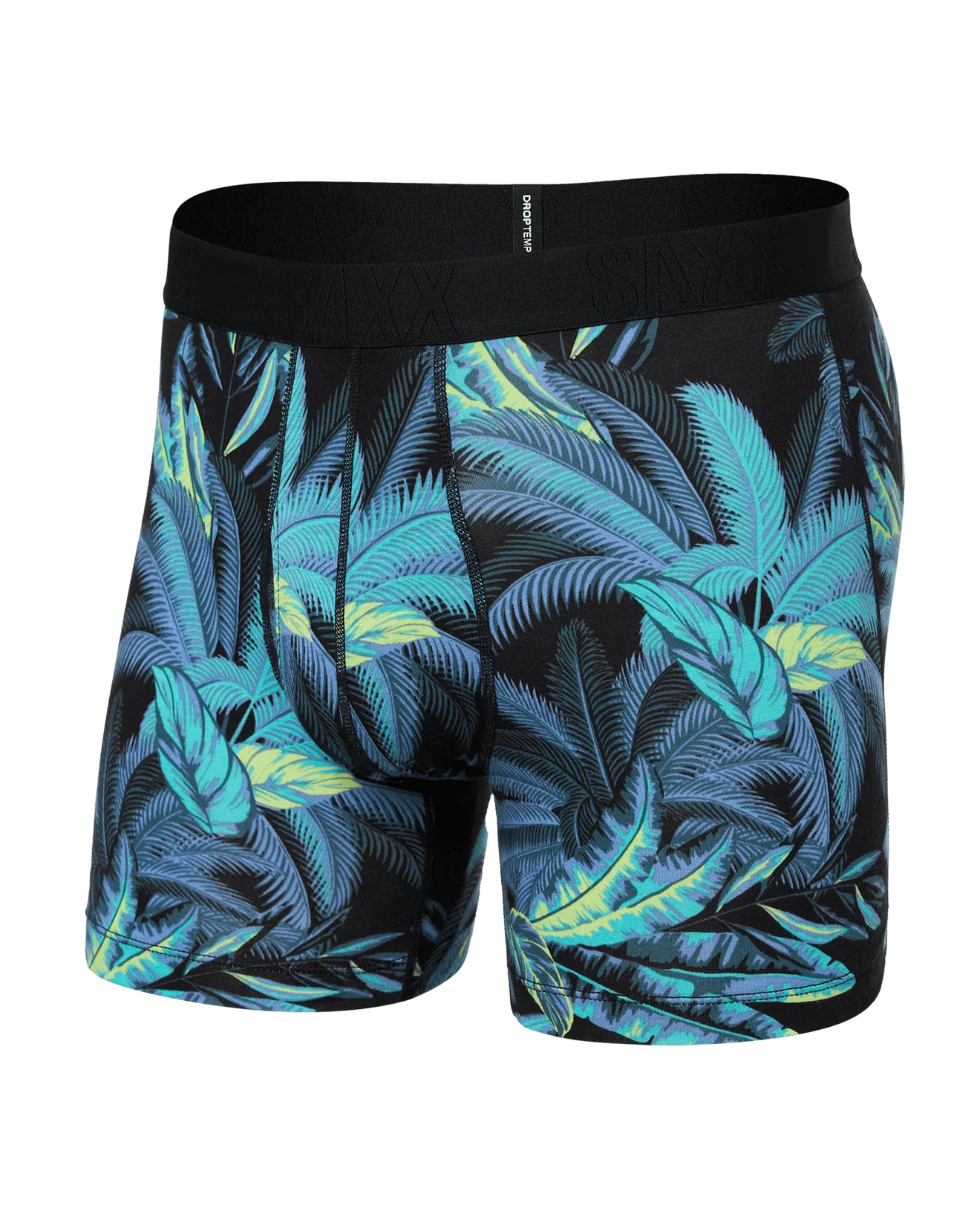 SAXX M DropTemp Cooling Cotton Boxer TROPICAL JUNGLE BLUE