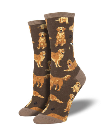 Socksmith W Golden Retrievers BROWN