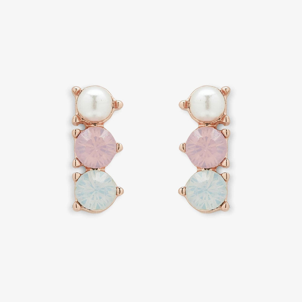 Pura Vida 3 Stone Drop Stud Earrings ROSE GOLD