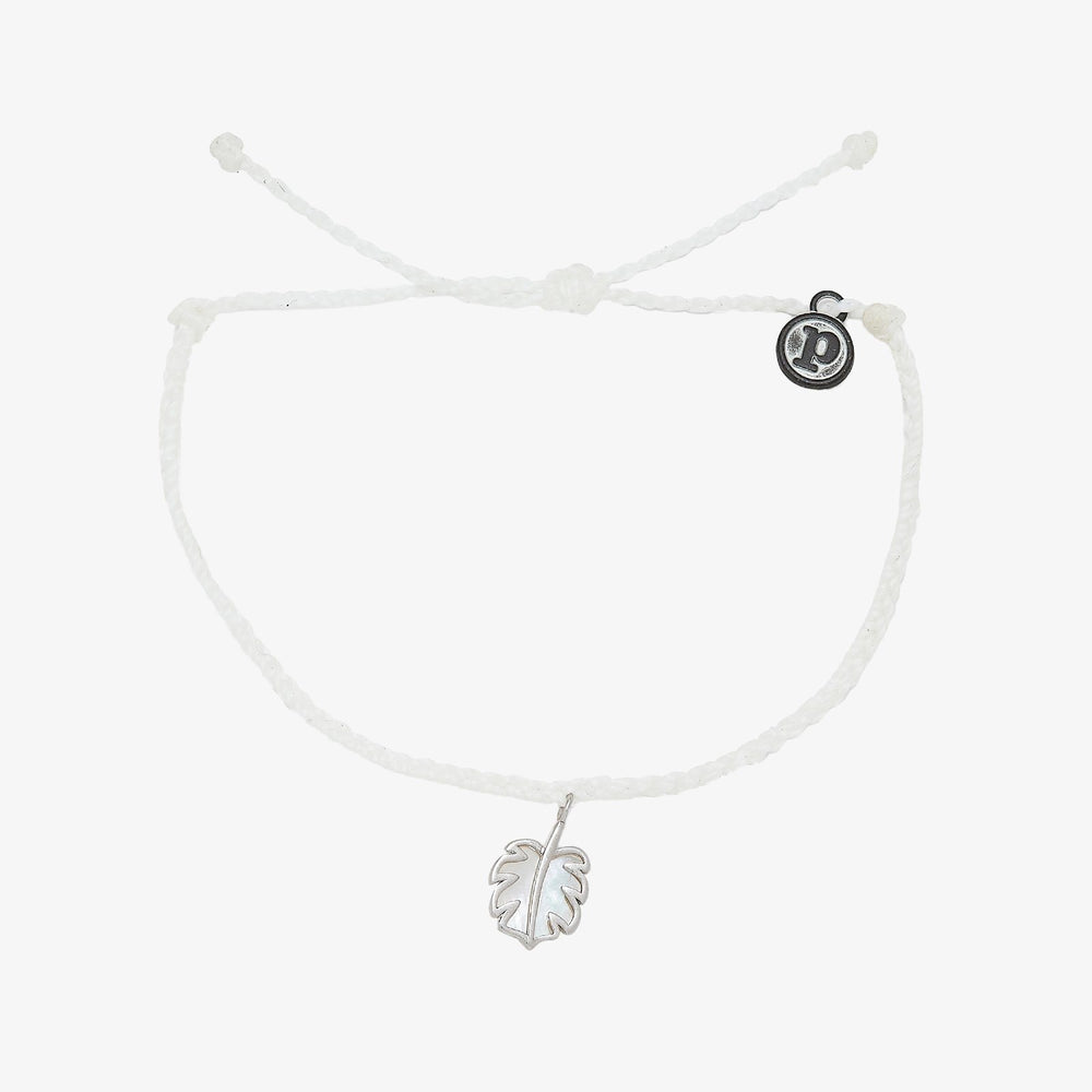 Pura Vida Mother of Pearl Monstera Charm WHITE