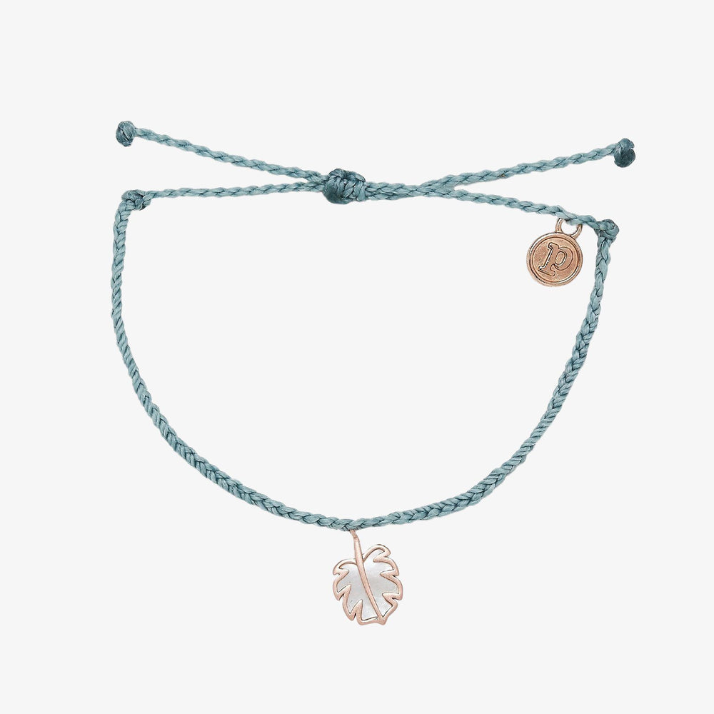 Pura Vida Rose Gold Mother of Pearl Monstera Bracelet SMOKE