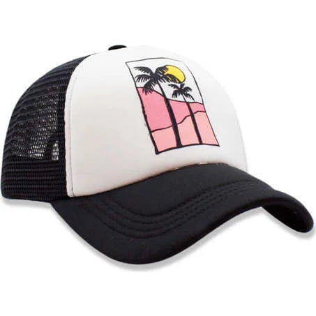 Feather 4 Arrow K Palm Sunset Trucker Hat BLK/WHT