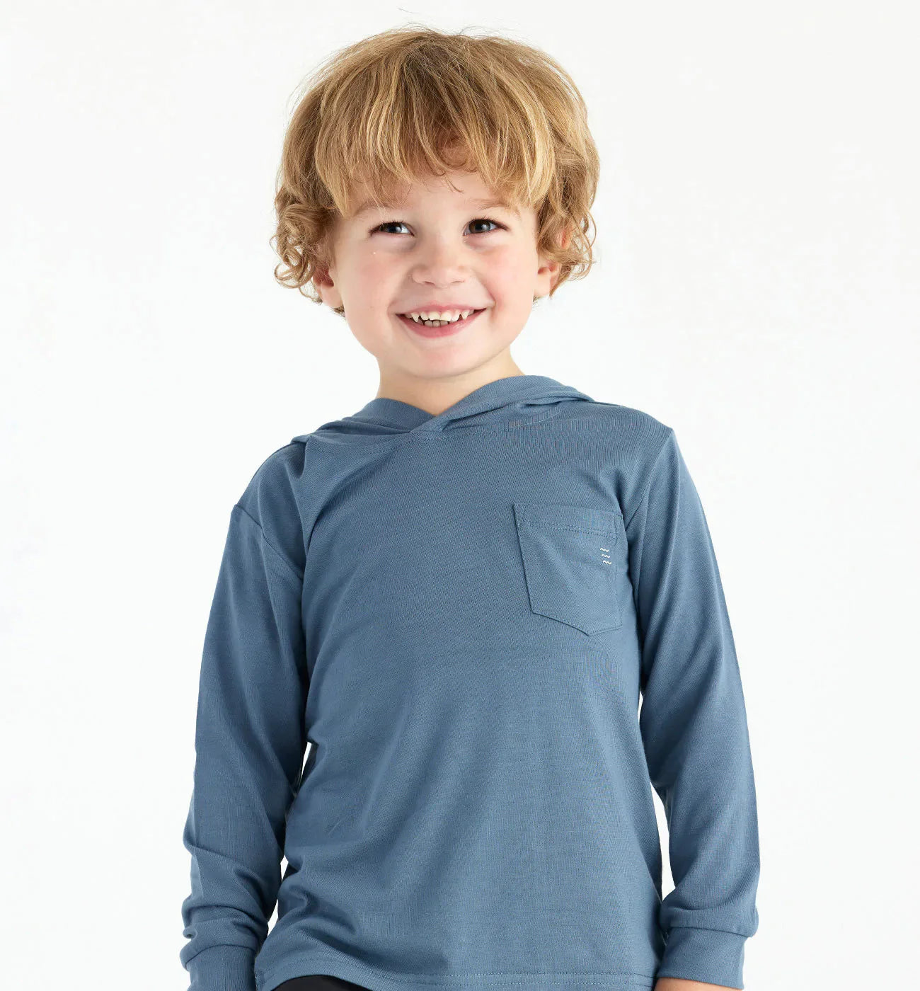 Sweat à capuche en bambou pour tout-petit Free Fly, couleur bleu ardoise.