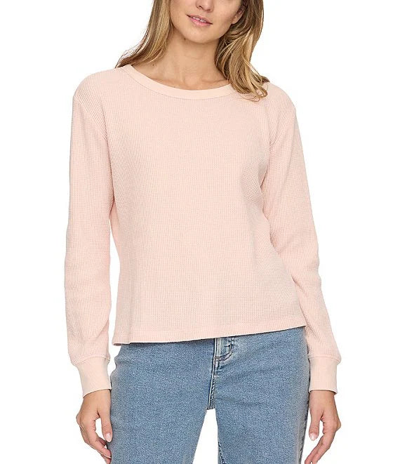 Flag & Anthem W LS Fayston Waffle Crew LIGHT PINK