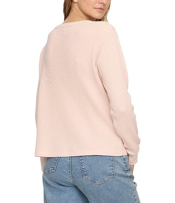 Flag & Anthem W LS Fayston Waffle Crew LIGHT PINK