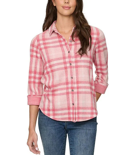 Flag & Anthem W LS Minot Knit Flannel RASPBERRY