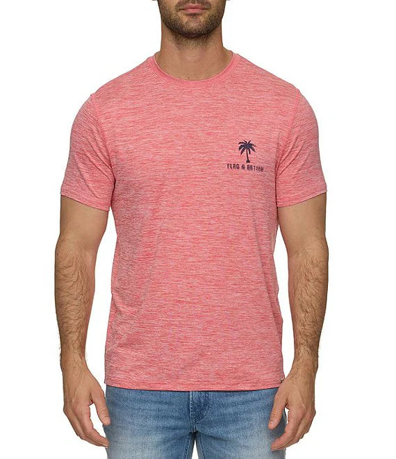 Flag & Anthem M SS Palm Flag Performance Tee BRIGHT RED