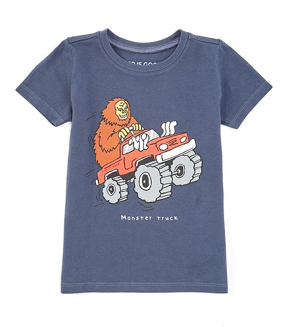 Life is Good Toddler SS Crusher Monster Truck Tee DARKEST BLUE