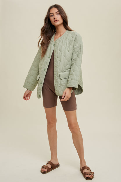 Wish List W Quilted Jacket OLIVE