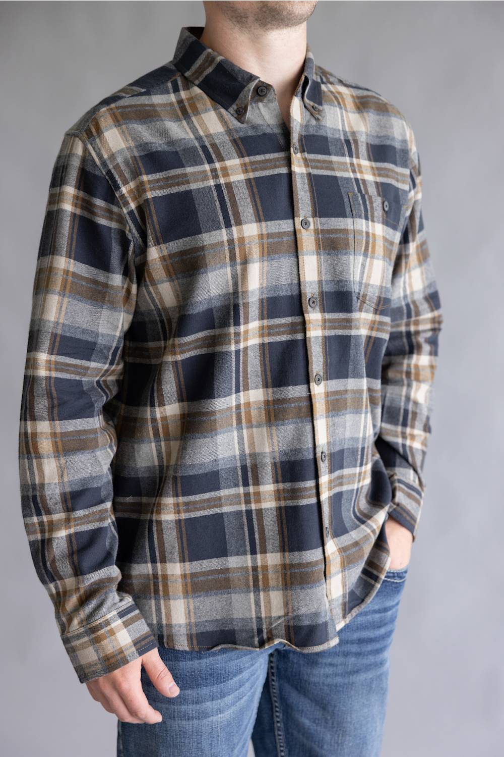 North River M LS Farmington Brushed Cotton Shirt BARN