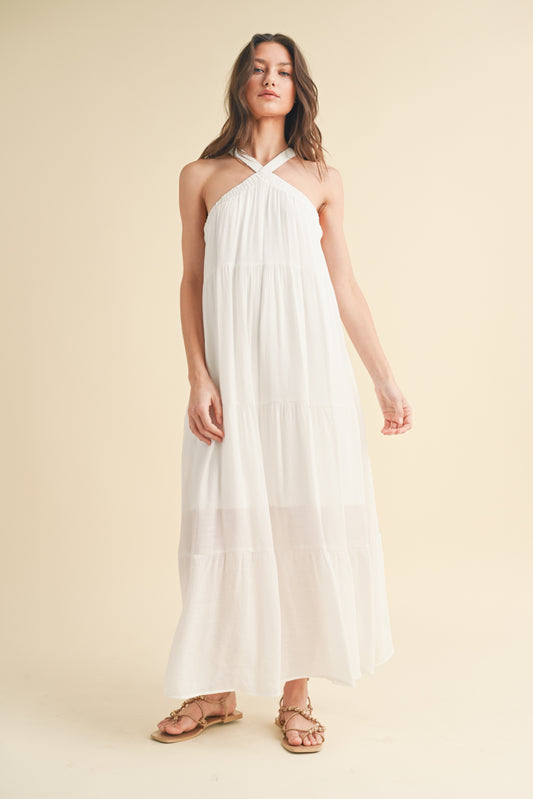 Wish List W Halter Maxi Dress WHITE