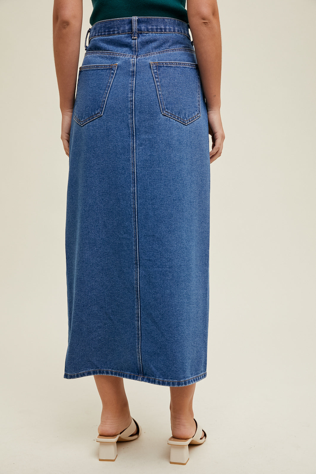 Wish List W Midi Skirt DARK DENIM